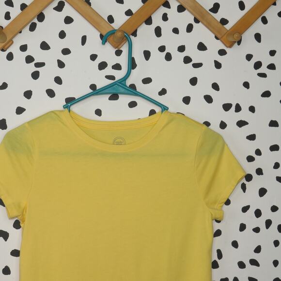 Wonder Nation Yellow Girls Basic Short Sleeve T-Shirt - Picture 2 of 7
